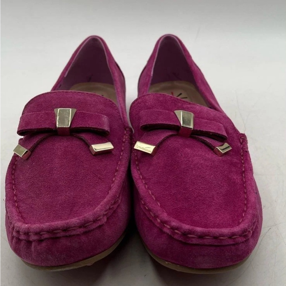 Isaac Mizrahi Magenta Suede Loafers - Picture 3 of 5